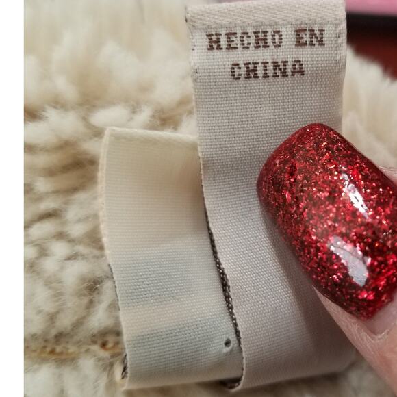 Knox Rose Faux Suede Sherpa Lined Waterfall Open Front Vest Cream Beige Size L - Picture 6 of 8